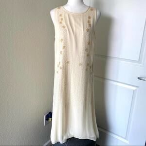 April Cornell Vintage Beaded Cottage Core Sleeveless Dress